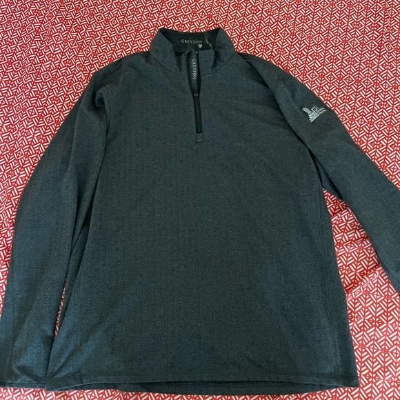 Greyson Dark Charcoal Quarter-Zip Top with Prairie Dunes logo - Picture 1 of 3